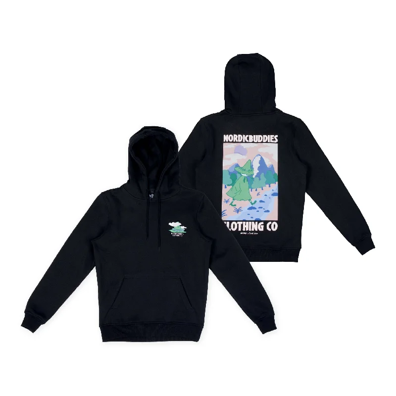 Women's oversized cropped hoodie with drawstrings for a trendy lookSnufkin Adventure Hoodie Unisex - Black Women's oversized cropped hoodie with drawstrings for a trendy lookSnufkin Adventure Hoodie Unisex - Black