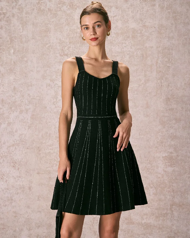 Pleated Women Dress with a Timeless and Elegant TextureThe Black Letter Print Sweater Mini Dress Pleated Women Dress with a Timeless and Elegant TextureThe Black Letter Print Sweater Mini Dress