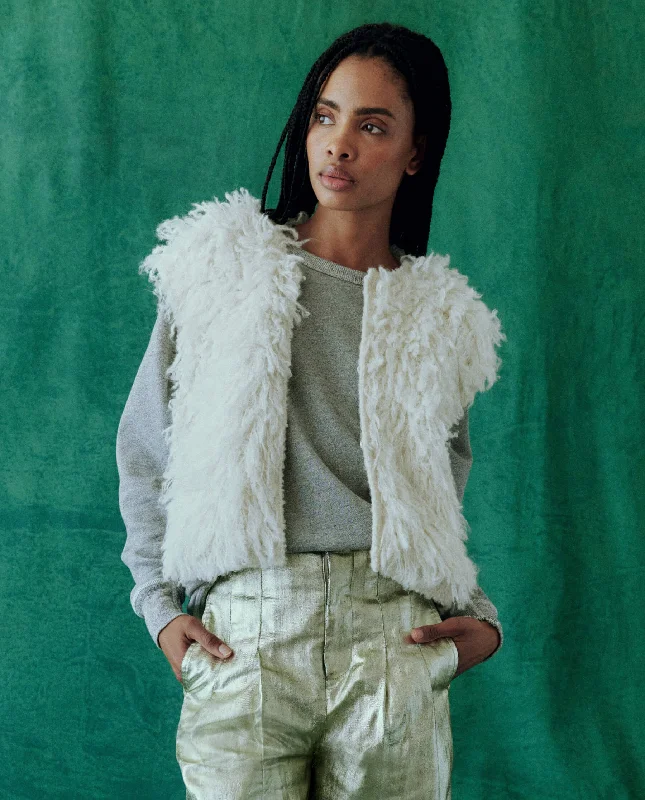 Zip - Up Women's Fleece Vests in Earthy Tones for a Rustic AestheticThe Boucle Loop Vest. -- Soft White Zip - Up Women's Fleece Vests in Earthy Tones for a Rustic AestheticThe Boucle Loop Vest. -- Soft White