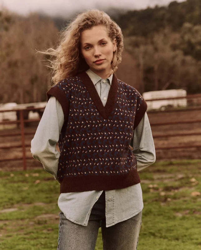 Embroidered Women's Denim Vests with Floral PatternsThe Sweater Vest. -- Driftwood Paisley Embroidered Women's Denim Vests with Floral PatternsThe Sweater Vest. -- Driftwood Paisley