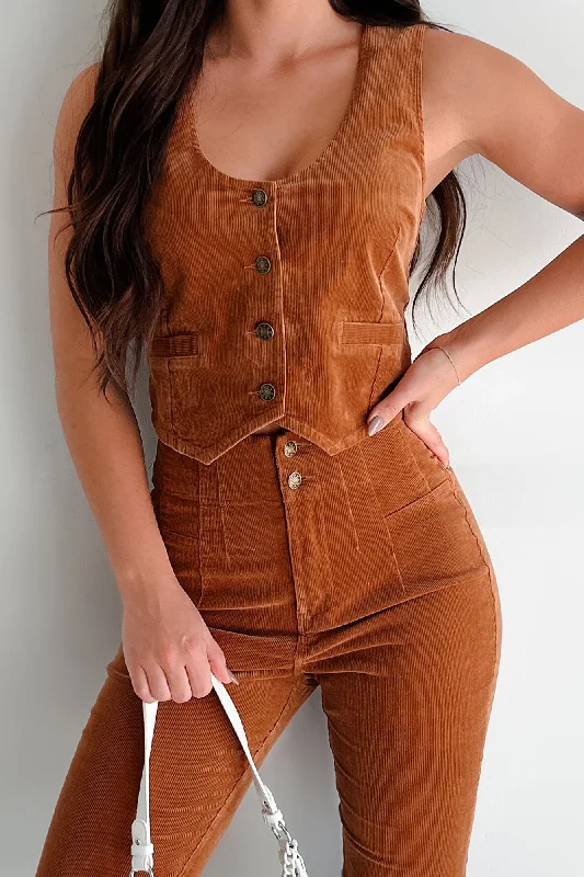 Sleeveless Women's Cashmere Vests for a Luxurious LayerTruly Charming Corduroy Vest Top (Camel) Sleeveless Women's Cashmere Vests for a Luxurious LayerTruly Charming Corduroy Vest Top (Camel)