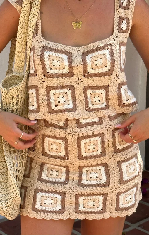 Velvet Women's Crop Top in Purple for a Luxurious and Rich - Hued Winter LookVirgo Crop Top ~ Tan Square Crochet Velvet Women's Crop Top in Purple for a Luxurious and Rich - Hued Winter LookVirgo Crop Top ~ Tan Square Crochet