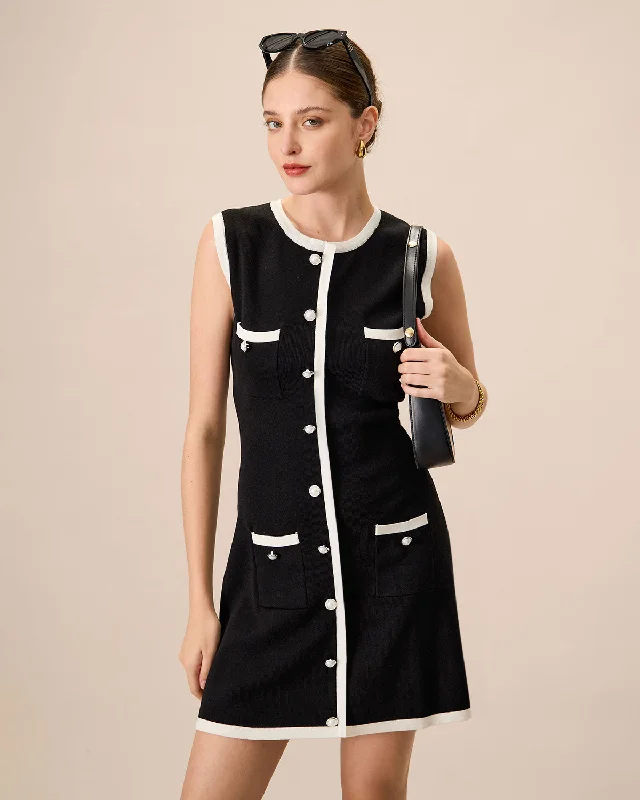 Backless Women Dress for a Sexy and Alluring Look at Evening EventsWomen's Contrasting Ribbed Knit Mini Dress Backless Women Dress for a Sexy and Alluring Look at Evening EventsWomen's Contrasting Ribbed Knit Mini Dress
