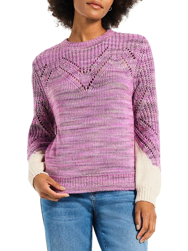 Ruffled Women's Pullovers in Soft Pastels for a Feminine TouchWomens Eyelet Ribbed Pullover Sweater Ruffled Women's Pullovers in Soft Pastels for a Feminine TouchWomens Eyelet Ribbed Pullover Sweater