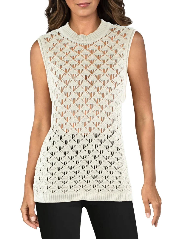 Quilted Women's Down Vests in Bright Colors for Outdoor AdventuresWomens Open Stitch Split Hem Sweater Vest Quilted Women's Down Vests in Bright Colors for Outdoor AdventuresWomens Open Stitch Split Hem Sweater Vest