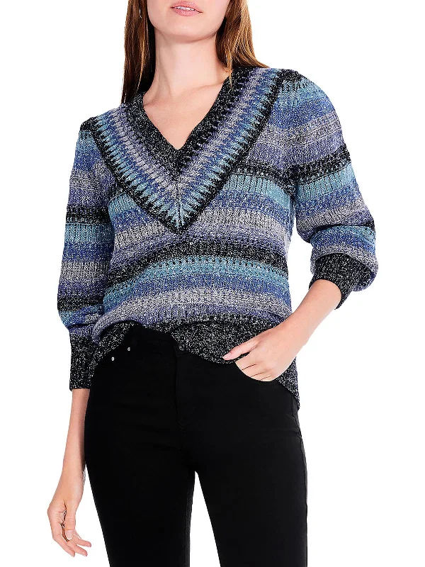Embroidered Women's Pullovers with Floral PatternsWomens Ribbed Stripes Pullover Sweater Embroidered Women's Pullovers with Floral PatternsWomens Ribbed Stripes Pullover Sweater