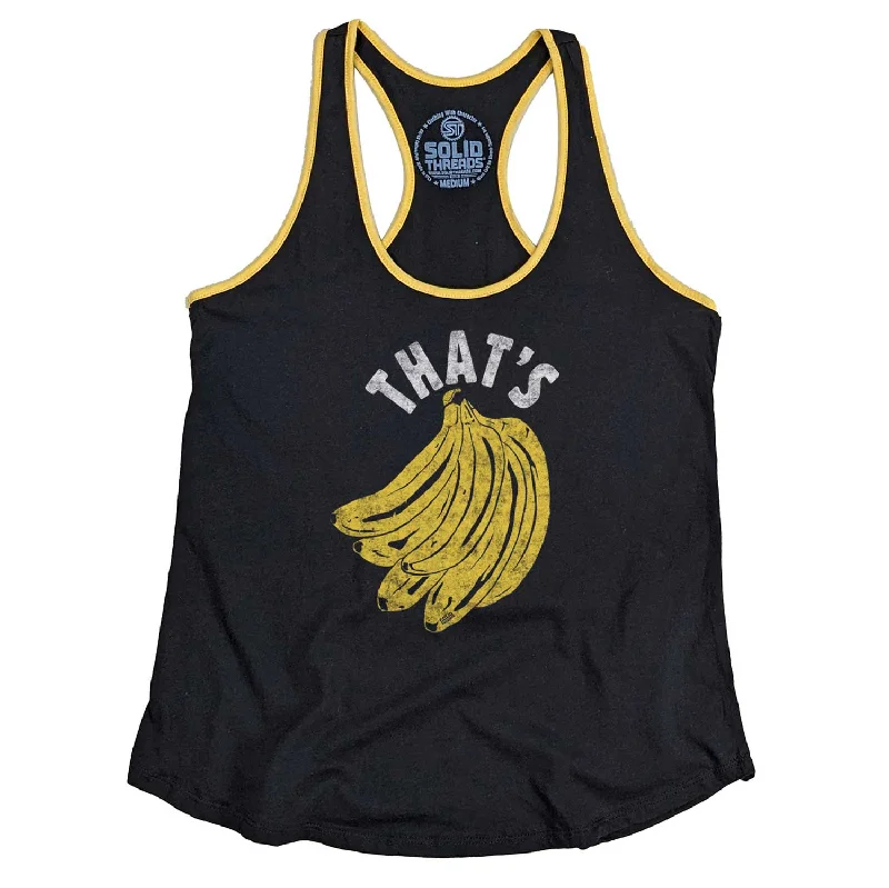 Plus Size Women's Glitter - Trimmed Tank Tops for Party NightsWomen's That's Bananas Ringer Tank Top Plus Size Women's Glitter - Trimmed Tank Tops for Party NightsWomen's That's Bananas Ringer Tank Top
