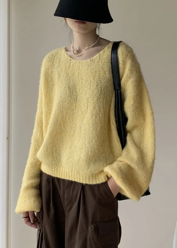 Petite Women's Pullovers with a Fitted Silhouette for a Flattering LookYellow Solid Cotton Knit Pullover Sweater V Neck Winter Petite Women's Pullovers with a Fitted Silhouette for a Flattering LookYellow Solid Cotton Knit Pullover Sweater V Neck Winter