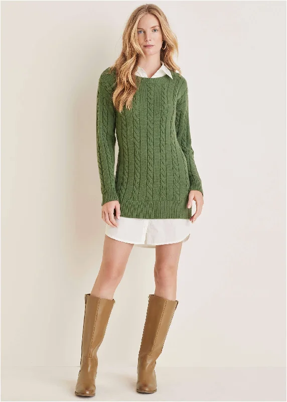 Sleeveless Women's Silk Blend Sweater Dresses for a Sophisticated LookTwofer Sweater Dress - Bronze Green Sleeveless Women's Silk Blend Sweater Dresses for a Sophisticated LookTwofer Sweater Dress - Bronze Green
