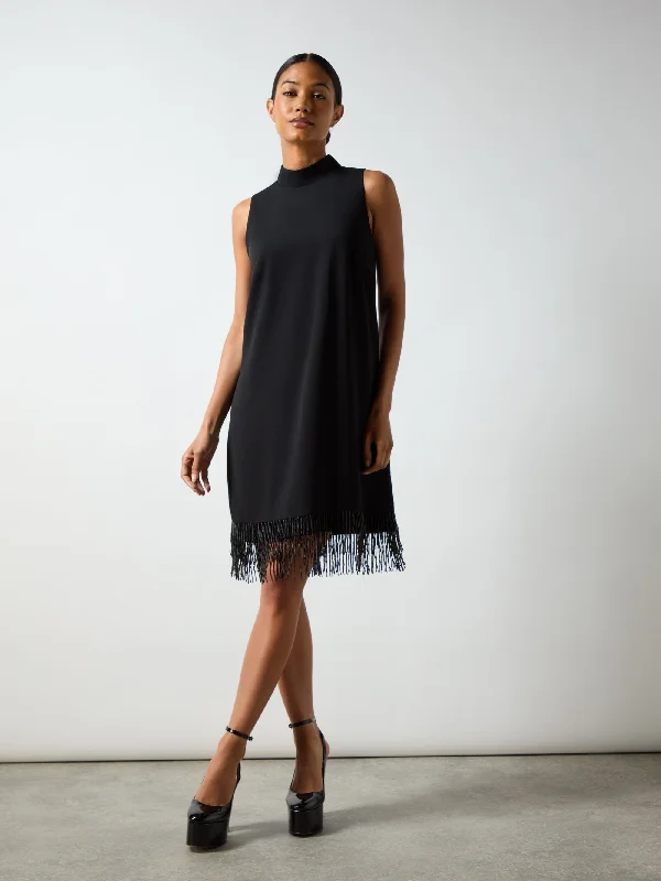 Backless Women Dress for a Sexy and Alluring Look at Evening EventsBlack Bead Trim Halter Dress Backless Women Dress for a Sexy and Alluring Look at Evening EventsBlack Bead Trim Halter Dress