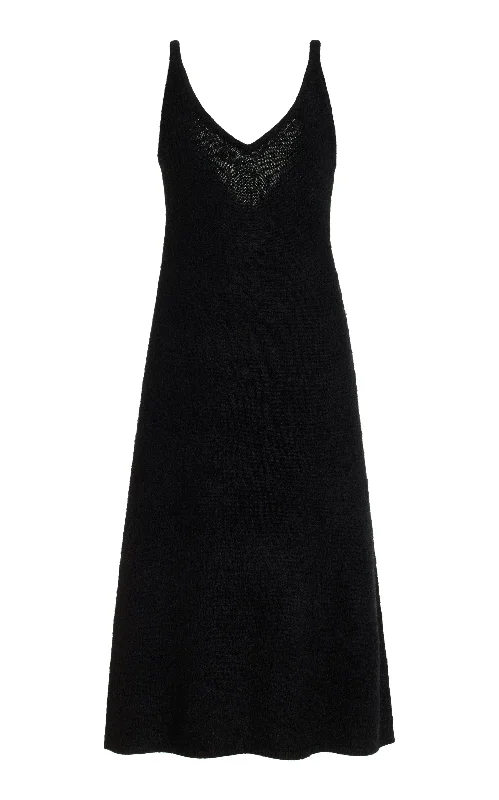 Shift Women Dress with a Simple and Classic Design for Everyday WearDowns Knit Slip Midi Dress in Black Silk Cashmere Shift Women Dress with a Simple and Classic Design for Everyday WearDowns Knit Slip Midi Dress in Black Silk Cashmere