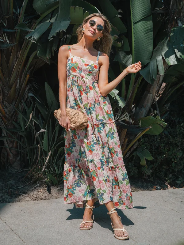 Strapless Women Dress with a Built - in Bra for Comfort and SupportCora Floral Maxi Dress Strapless Women Dress with a Built - in Bra for Comfort and SupportCora Floral Maxi Dress