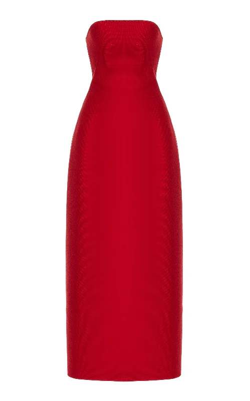 Empire Waist Women Dress to Accentuate the Bust and Conceal the WaistImmanuel Knit Maxi Dress in Scarlet Red Merino Wool Empire Waist Women Dress to Accentuate the Bust and Conceal the WaistImmanuel Knit Maxi Dress in Scarlet Red Merino Wool