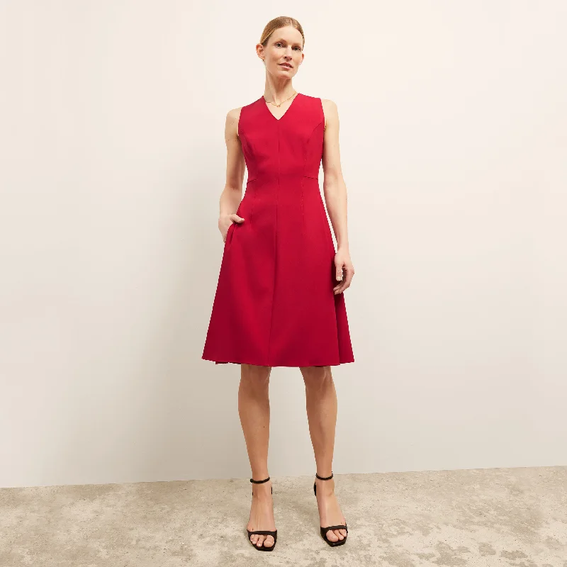 Sleeveless Women Dress in Bright Colors for Summer PartiesJaycie Dress - Recycled WonderTex :: Rhubarb Sleeveless Women Dress in Bright Colors for Summer PartiesJaycie Dress - Recycled WonderTex :: Rhubarb