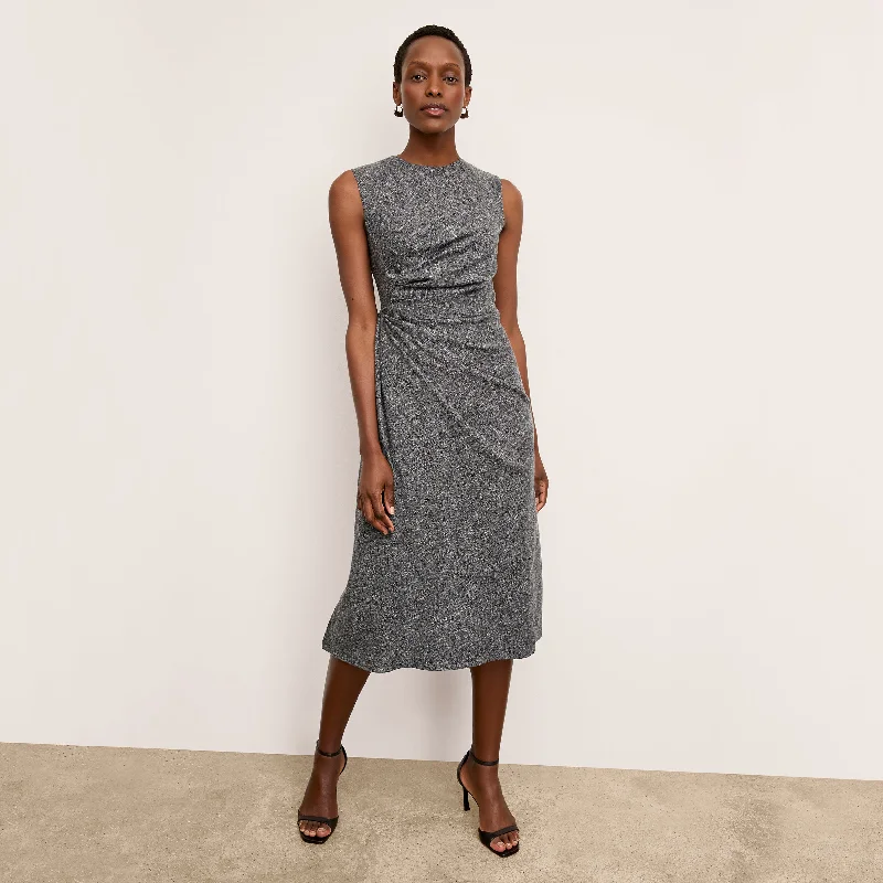Maxi Women Dress with Floral Print for a Bohemian VibeJeannine Dress - Crosshatch Suiting :: Black/White
