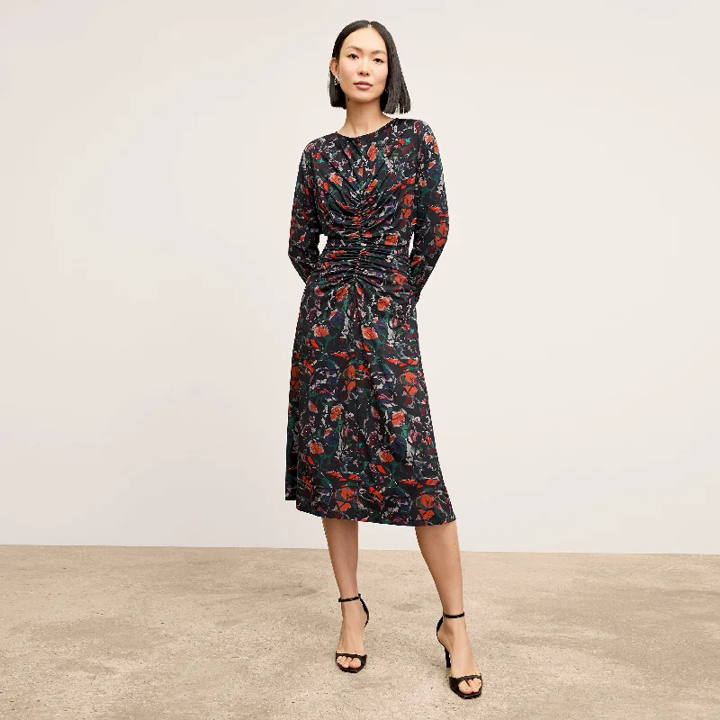 Empire Waist Women Dress to Accentuate the Bust and Conceal the WaistJohnna Dress - Printed Jersey :: Splatter Pop Empire Waist Women Dress to Accentuate the Bust and Conceal the WaistJohnna Dress - Printed Jersey :: Splatter Pop