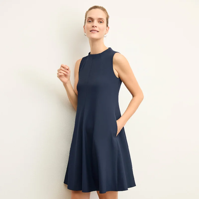 Mini Women Dress with a Short Hem for a Young and Trendy StyleMalala Dress - Recycled WonderTex :: Dark Navy Mini Women Dress with a Short Hem for a Young and Trendy StyleMalala Dress - Recycled WonderTex :: Dark Navy