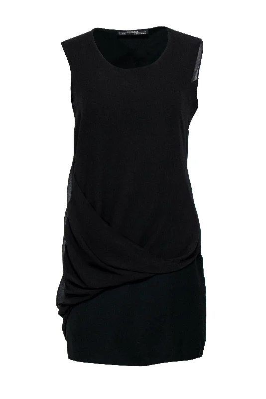 Sheath Women Dress with a Tailored Fit for a Professional Look Sheath Women Dress with a Tailored Fit for a Professional Look All Saints - Black Modern Sleeveless Shift Dress w/ Draping Sz 6