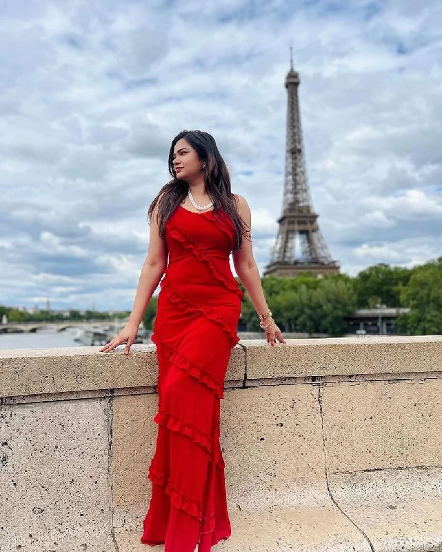 Long - Sleeve Women Dress in Velvet for a Luxurious Winter Look Long - Sleeve Women Dress in Velvet for a Luxurious Winter Look Atrani Ruffled Maxi Dress