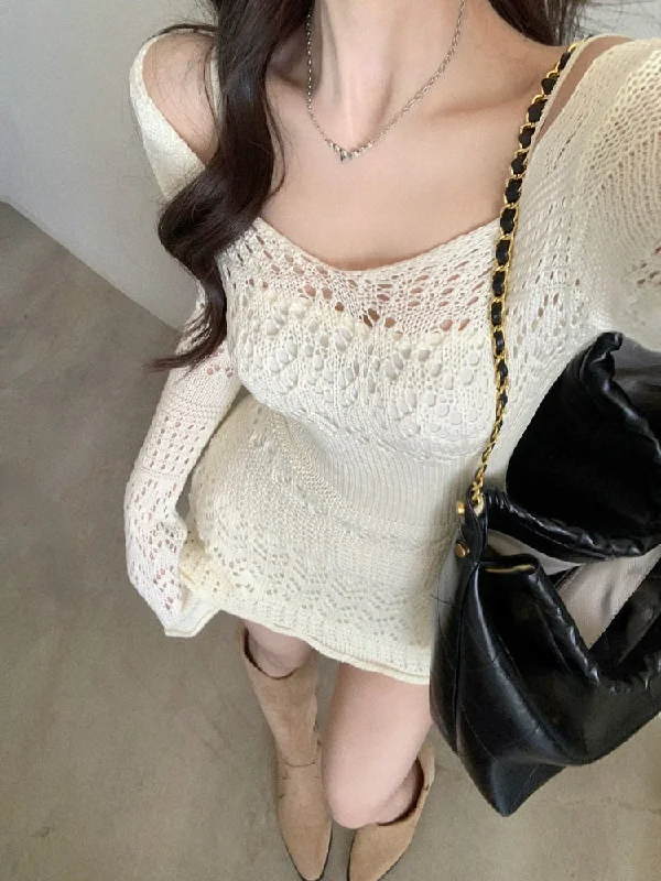 Backless Women Dress for a Sexy and Alluring Look at Evening Events Backless Women Dress for a Sexy and Alluring Look at Evening Events Autumn Elegant Knitted Dress Women Long Sleeve Lace Short Party Dress Korea Fashion Slim Sexy Y2k Mini Dress Female Vintage