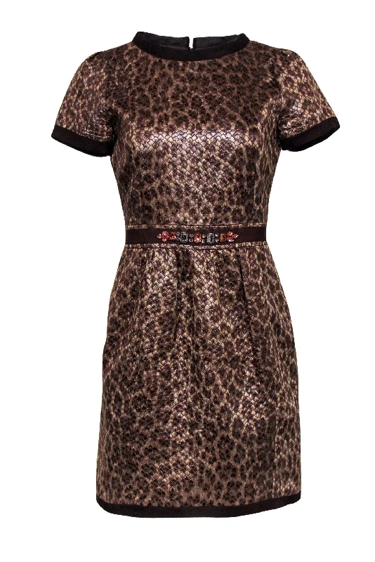 Pleated Women Dress with a Timeless and Elegant Texture Pleated Women Dress with a Timeless and Elegant Texture Blugirl by Blumarine - Metallic Brown Snakeskin Quilted Dress w/ Jeweled Waist Sz 10 Pleated Women Dress with a Timeless and Elegant Texture Pleated Women Dress with a Timeless and Elegant Texture Blugirl by Blumarine - Metallic Brown Snakeskin Quilted Dress w/ Jeweled Waist Sz 10