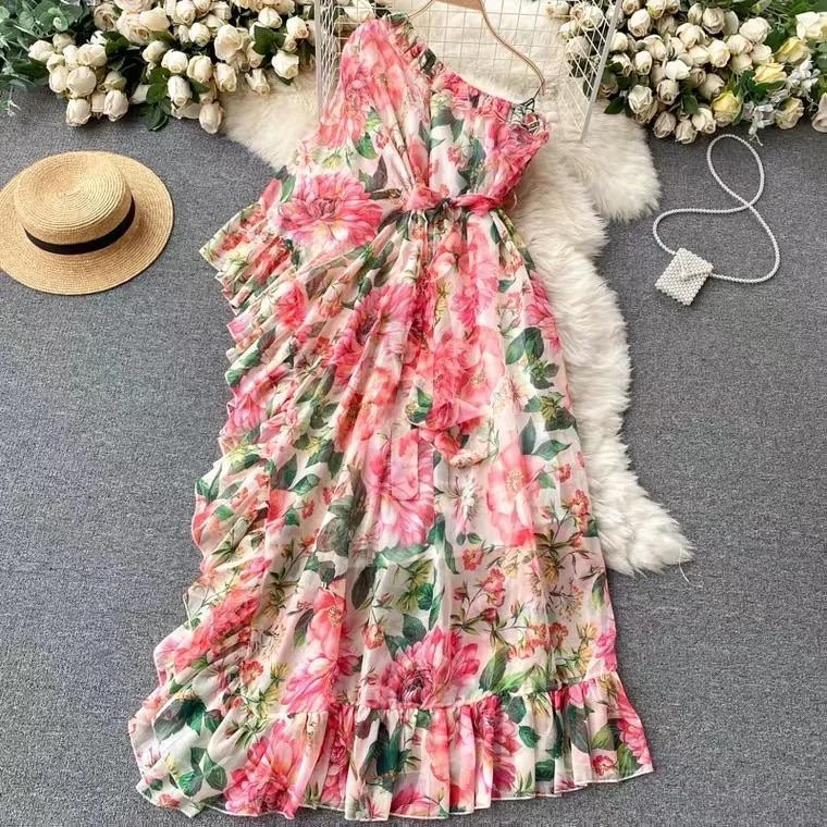 Sleeveless Women Dress in Bright Colors for Summer Parties Sleeveless Women Dress in Bright Colors for Summer Parties Botai Floral Maxi Dress