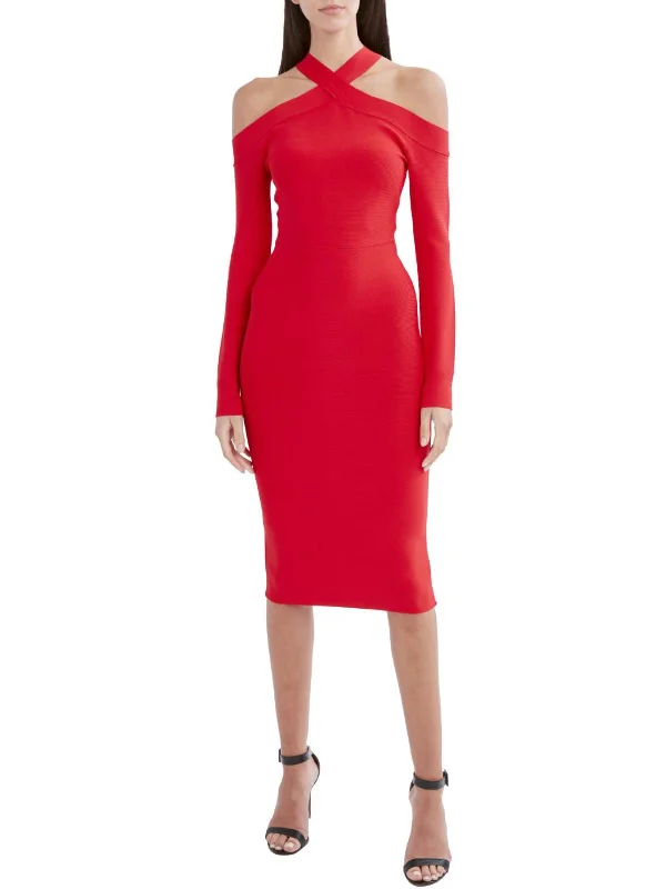 Wrap - Style Women Dress with Adjustable Fit for All Body Types Wrap - Style Women Dress with Adjustable Fit for All Body Types Brielle Womens Cold Shoulder Halter Midi Dress Wrap - Style Women Dress with Adjustable Fit for All Body Types Wrap - Style Women Dress with Adjustable Fit for All Body Types Brielle Womens Cold Shoulder Halter Midi Dress