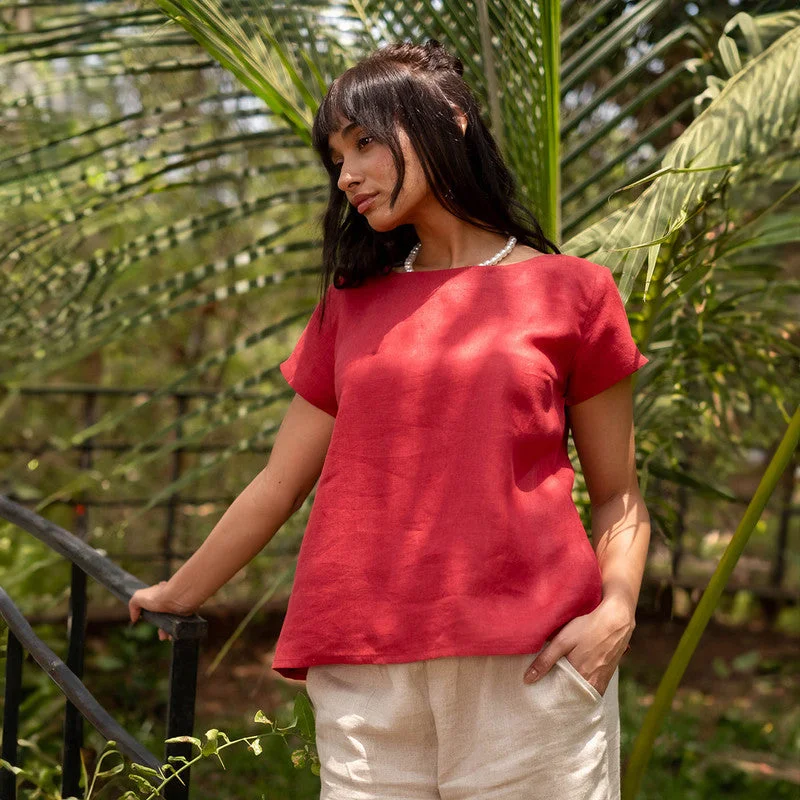 Mini Women Dress with a Short Hem for a Young and Trendy Style Mini Women Dress with a Short Hem for a Young and Trendy Style Linen Half Sleeves Top for Women | Red Mini Women Dress with a Short Hem for a Young and Trendy Style Mini Women Dress with a Short Hem for a Young and Trendy Style Linen Half Sleeves Top for Women | Red