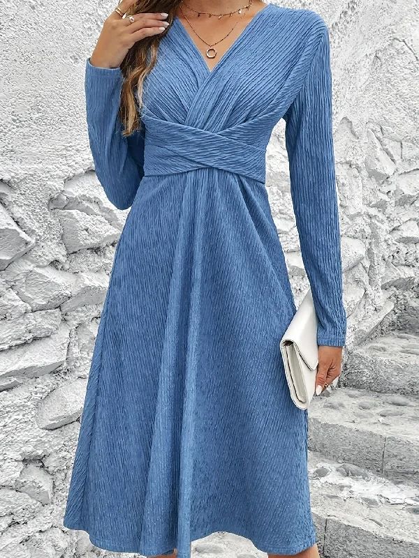 Shift Women Dress with a Simple and Classic Design for Everyday Wear Shift Women Dress with a Simple and Classic Design for Everyday Wear Criss Cross Solid Dress, Elegant Simple V Neck Long Sleeve Dress, Women's Clothing Shift Women Dress with a Simple and Classic Design for Everyday Wear Shift Women Dress with a Simple and Classic Design for Everyday Wear Criss Cross Solid Dress, Elegant Simple V Neck Long Sleeve Dress, Women's Clothing
