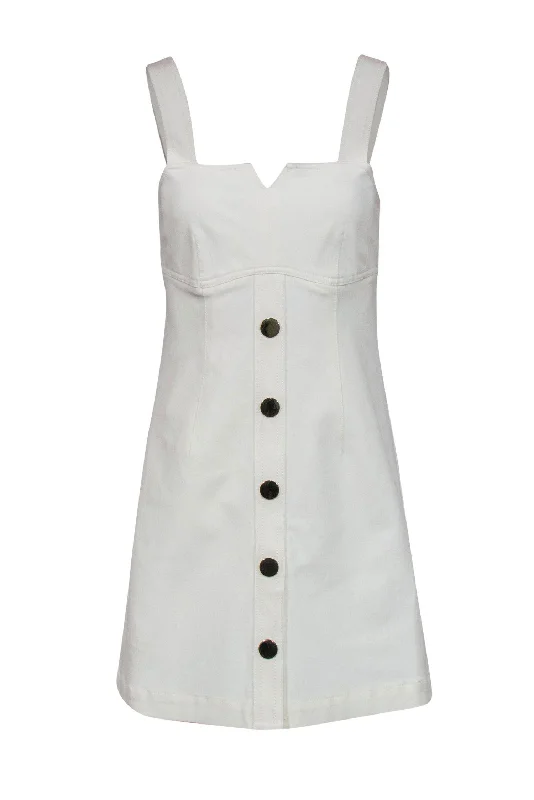 Strapless Women Dress with a Built - in Bra for Comfort and Support Strapless Women Dress with a Built - in Bra for Comfort and Support Derek Lam - White Denim Bodycon Button-Front Dress Sz 2