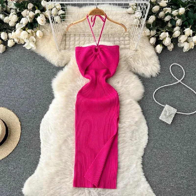 Mermaid - Style Women Dress with a Fitted Silhouette for Special Occasions Mermaid - Style Women Dress with a Fitted Silhouette for Special Occasions Diabella Halterneck Bodycon Dress
