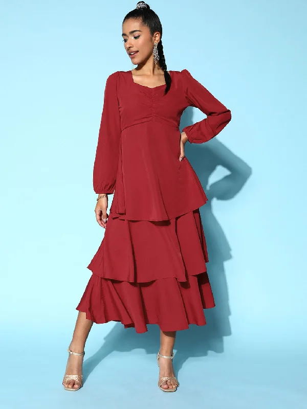 Lace - Embellished Women Dress for an Elegant and Sophisticated Appearance Lace - Embellished Women Dress for an Elegant and Sophisticated Appearance Berrylush Women Solid Red Sweetheart Neck Puff Sleeve Flounce Tiered A-Line Maxi Dress Lace - Embellished Women Dress for an Elegant and Sophisticated Appearance Lace - Embellished Women Dress for an Elegant and Sophisticated Appearance Berrylush Women Solid Red Sweetheart Neck Puff Sleeve Flounce Tiered A-Line Maxi Dress