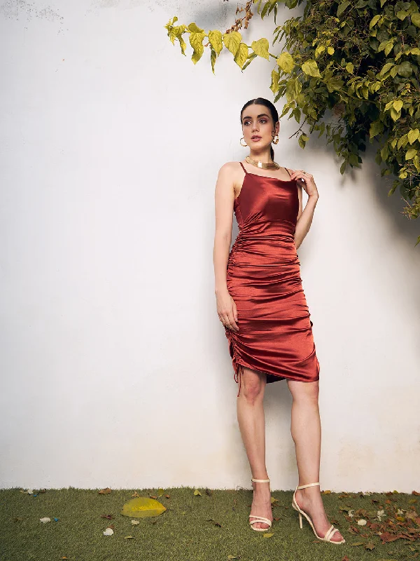 Strapless Women Dress with a Built - in Bra for Comfort and Support Strapless Women Dress with a Built - in Bra for Comfort and Support Berrylush Women Solid Brown Round Neck Sleeveless Tie-Up Satin Straight Hem Ruched Bodycon Midi Dress Strapless Women Dress with a Built - in Bra for Comfort and Support Strapless Women Dress with a Built - in Bra for Comfort and Support Berrylush Women Solid Brown Round Neck Sleeveless Tie-Up Satin Straight Hem Ruched Bodycon Midi Dress