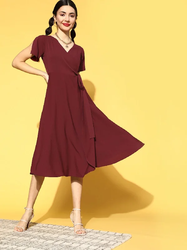 Strapless Women Dress with a Built - in Bra for Comfort and Support Strapless Women Dress with a Built - in Bra for Comfort and Support Berrylush Women Solid Maroon V-Neck Slit Sleeve Waist Tie-Up Flared Wrap Midi Dress Strapless Women Dress with a Built - in Bra for Comfort and Support Strapless Women Dress with a Built - in Bra for Comfort and Support Berrylush Women Solid Maroon V-Neck Slit Sleeve Waist Tie-Up Flared Wrap Midi Dress