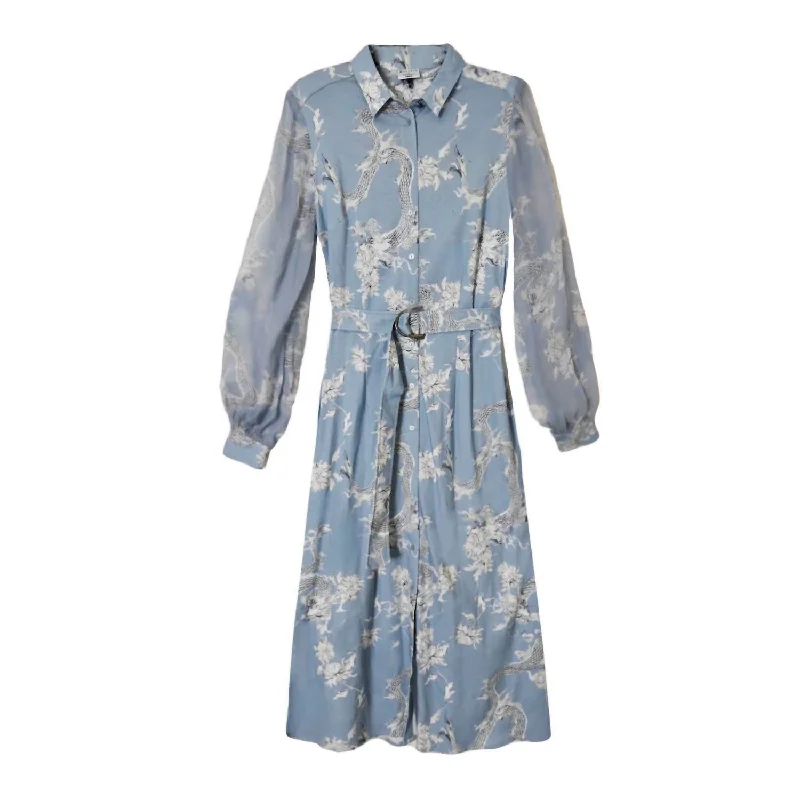 Long - Sleeve Women Dress in Velvet for a Luxurious Winter Look Long - Sleeve Women Dress in Velvet for a Luxurious Winter Look Dragon Print Kora Midi Shirt Dress In Blue Long - Sleeve Women Dress in Velvet for a Luxurious Winter Look Long - Sleeve Women Dress in Velvet for a Luxurious Winter Look Dragon Print Kora Midi Shirt Dress In Blue