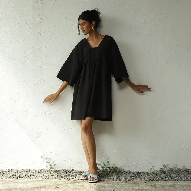 Strapless Women Dress with a Built - in Bra for Comfort and Support Strapless Women Dress with a Built - in Bra for Comfort and Support Cotton Poplin Black Short Dress | Loose Fit Strapless Women Dress with a Built - in Bra for Comfort and Support Strapless Women Dress with a Built - in Bra for Comfort and Support Cotton Poplin Black Short Dress | Loose Fit