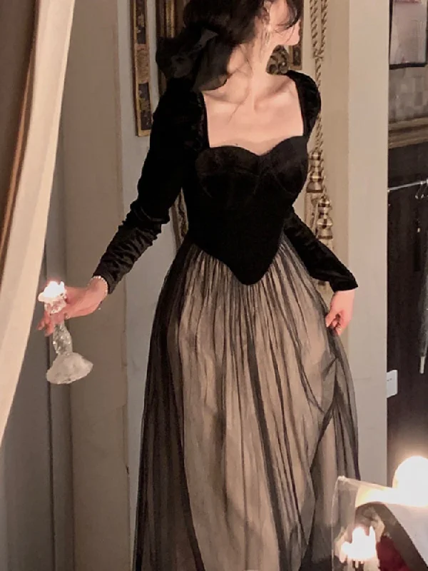 Mini Women Dress with a Short Hem for a Young and Trendy Style Mini Women Dress with a Short Hem for a Young and Trendy Style Elegant Long Sleeve Midi Dress Woman Slim French Vintage Velvet Dress Party Casual Korean Fashion Dress Female Autumn Chic