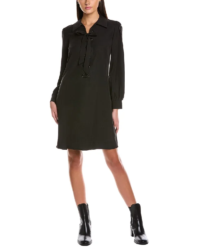 Wrap - Style Women Dress with Adjustable Fit for All Body Types Wrap - Style Women Dress with Adjustable Fit for All Body Types Elie Tahari Lace-Up Collar Shift Dress
