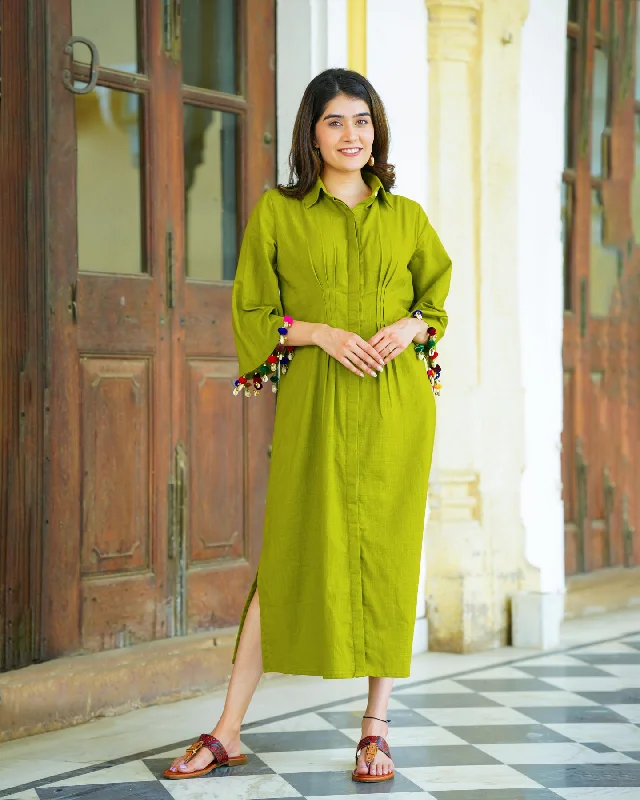 Off - the - Shoulder Women Dress for a Romantic and Feminine Look Off - the - Shoulder Women Dress for a Romantic and Feminine Look Green Rayon Shirt Dress