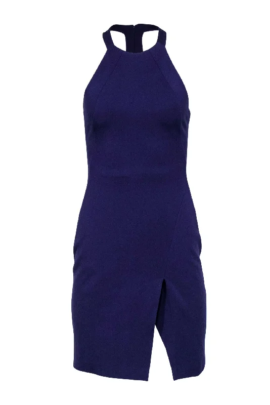 Long - Sleeve Women Dress in Velvet for a Luxurious Winter Look Long - Sleeve Women Dress in Velvet for a Luxurious Winter Look Halston - Dark Indigo Halter Sheath Dress w/ Front Slit & Back Cutout Sz 0
