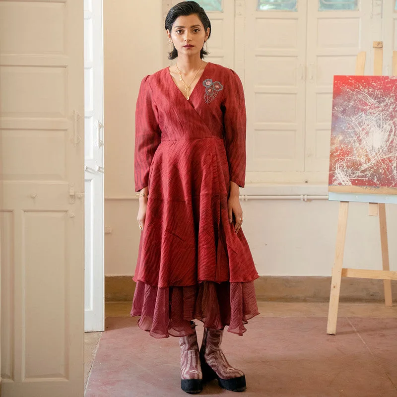 Little Black Women Dress with Sequins for a Glamorous Night Out Little Black Women Dress with Sequins for a Glamorous Night Out Handwoven Chanderi Silk Red & Maroon Overlap Dress Little Black Women Dress with Sequins for a Glamorous Night Out Little Black Women Dress with Sequins for a Glamorous Night Out Handwoven Chanderi Silk Red & Maroon Overlap Dress