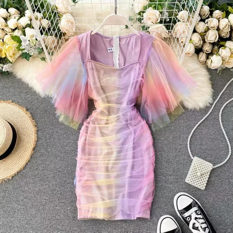 Mermaid - Style Women Dress with a Fitted Silhouette for Special Occasions Mermaid - Style Women Dress with a Fitted Silhouette for Special Occasions Holographic Tulle Dress Mermaid - Style Women Dress with a Fitted Silhouette for Special Occasions Mermaid - Style Women Dress with a Fitted Silhouette for Special Occasions Holographic Tulle Dress