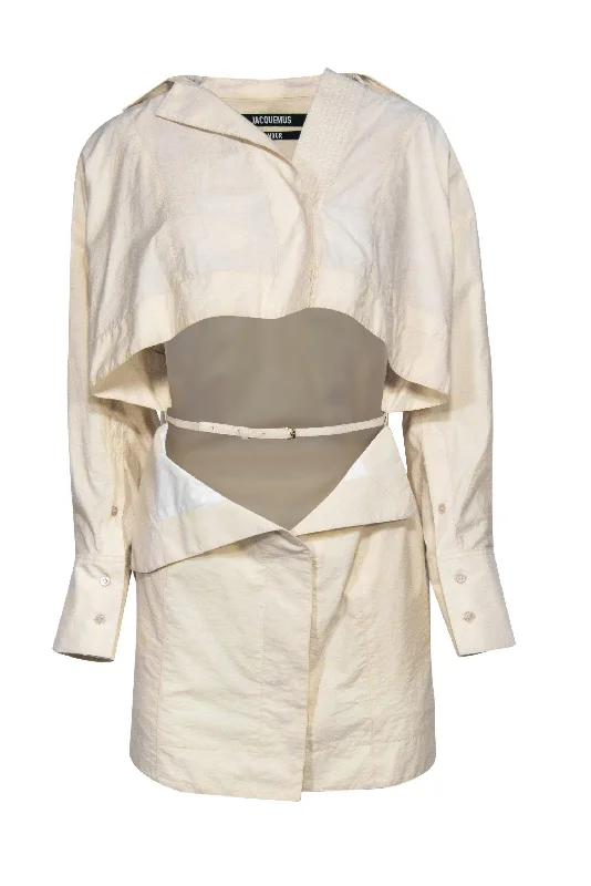 Lace - Embellished Women Dress for an Elegant and Sophisticated Appearance Lace - Embellished Women Dress for an Elegant and Sophisticated Appearance Jacquemus - Cream Blazer & Miniskirt Cutout Dress Sz 4