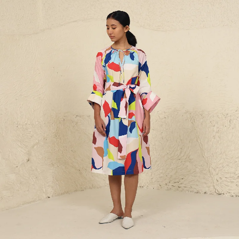 Backless Women Dress for a Sexy and Alluring Look at Evening Events Backless Women Dress for a Sexy and Alluring Look at Evening Events Cotton Poplin A-Line Dress for Women | V Neck | Multicolour