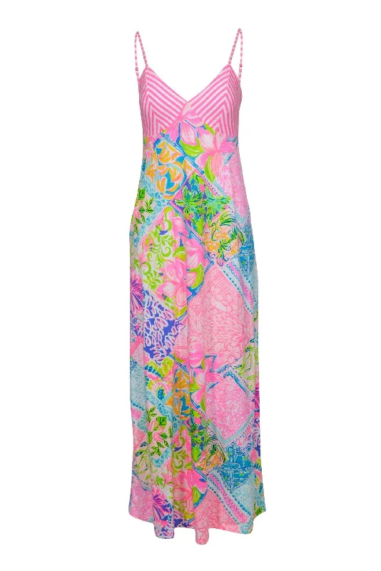 Maxi Women Dress with Floral Print for a Bohemian Vibe Maxi Women Dress with Floral Print for a Bohemian Vibe Lilly Pulitzer - Multicolored Tropical Bright Maxi Dress Sz 2