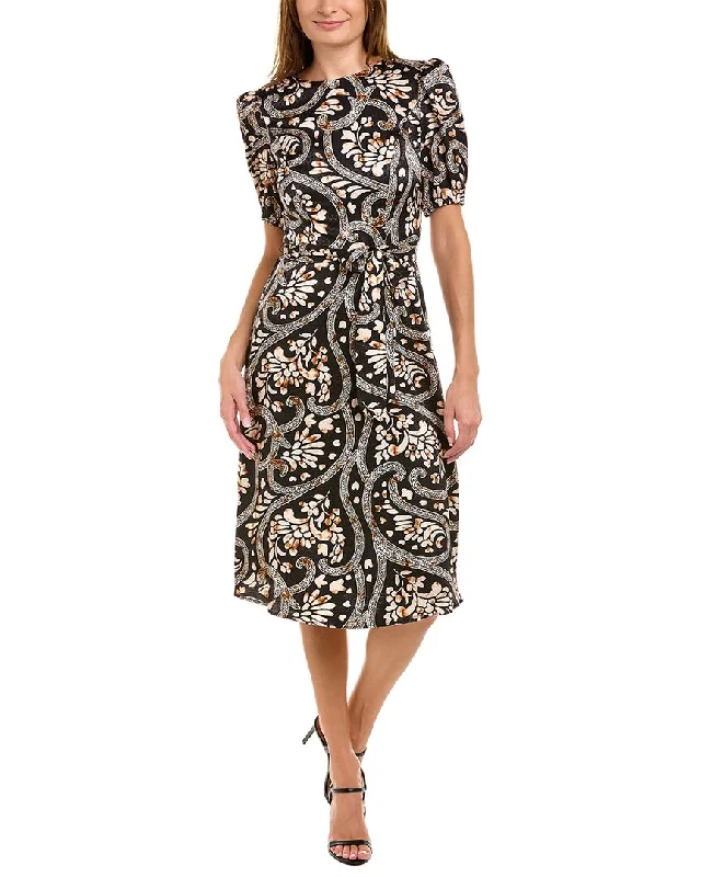 Wrap - Style Women Dress with Adjustable Fit for All Body Types Wrap - Style Women Dress with Adjustable Fit for All Body Types London Times Jacquard Midi Dress