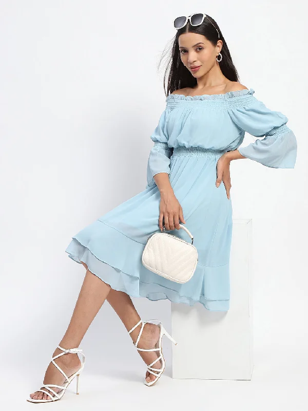Off - the - Shoulder Women Dress for a Romantic and Feminine Look Off - the - Shoulder Women Dress for a Romantic and Feminine Look Madame Gathered Waist Off Shoulder Aqua Dress Off - the - Shoulder Women Dress for a Romantic and Feminine Look Off - the - Shoulder Women Dress for a Romantic and Feminine Look Madame Gathered Waist Off Shoulder Aqua Dress