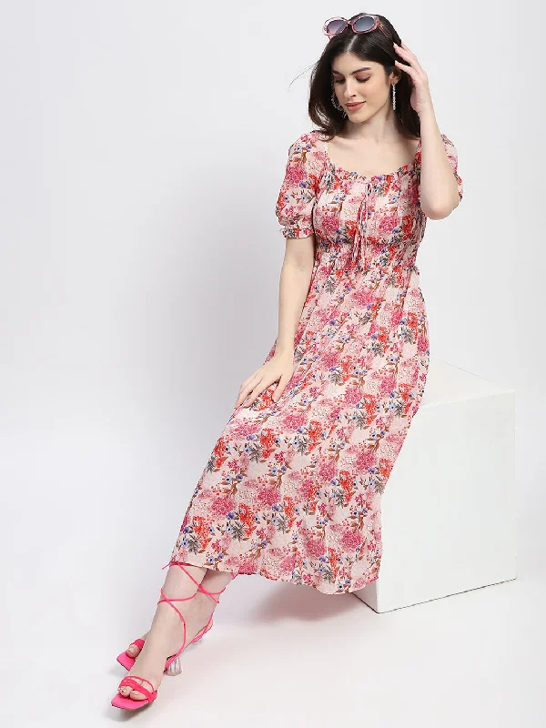 Wrap - Style Women Dress with Adjustable Fit for All Body Types Wrap - Style Women Dress with Adjustable Fit for All Body Types Madame Floral Print Cinch Waist Pink Midi Dress Wrap - Style Women Dress with Adjustable Fit for All Body Types Wrap - Style Women Dress with Adjustable Fit for All Body Types Madame Floral Print Cinch Waist Pink Midi Dress