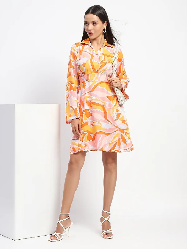 Shift Women Dress with a Simple and Classic Design for Everyday Wear Shift Women Dress with a Simple and Classic Design for Everyday Wear Madame Cinch Waist Abstract Print Bell Sleeves Orange Dress Shift Women Dress with a Simple and Classic Design for Everyday Wear Shift Women Dress with a Simple and Classic Design for Everyday Wear Madame Cinch Waist Abstract Print Bell Sleeves Orange Dress