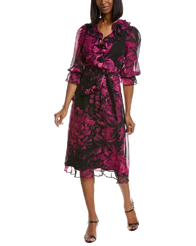 Printed Abstract Women Dress for a Modern and Artistic Appeal Printed Abstract Women Dress for a Modern and Artistic Appeal MAISON TARA Ruffle Midi Dress